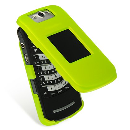 RIM Blackberry Pearl Flip 8220 Neon Rubberize Textured Snap-On Case Cover with Removable Swivel Belt Clip