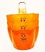 Bucket Buddy 10155-ORG-PUMPKIN-BLK-3 Orange Glow-in-the-Dark Candy Bucket with Black Jack O'Lantern Face (Pack of 3)