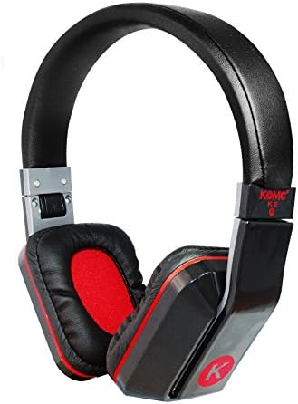 MP3 iPhone DJ-Style Headphones Foldable Design Black and Red with mic