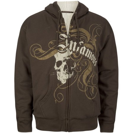 INFAMOUS Golgotha Mens Sherpa Hoodie - Brown
