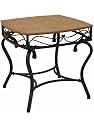 Furniture online: Valencia Resin Wicker / Steel Square Round Side Table (Matte Brown) (22"W x 21"H x 22"D)