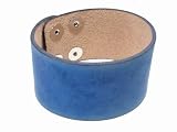 Genuine Leather Thick Retro Faded Blue Bracelet
