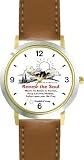 Habit 7 - Renew the Soul (English Text) - DELUXE TWO-TONE WATCH from THE 7 HABITS - WATCH COLLECTION BY WATCHBUDDY&reg; - Arabic Numbers - Brown Leather Strap-Size-Children's Size-Small ( Boy's Size & Girl's Size )