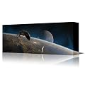 SCI FI SCIENCE FICTION STARSHIPS WRECKAGE Stunning Large Panoramic 82X31 Gallery Framed Giclee Canvas Art Picture Print Ready To Hang NEW