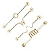 BodyJ4You Lot of 4 Industrial Barbell Kit 35mm (Coil, Wave, Twister, Spiral) 14G Cartilage Earring
