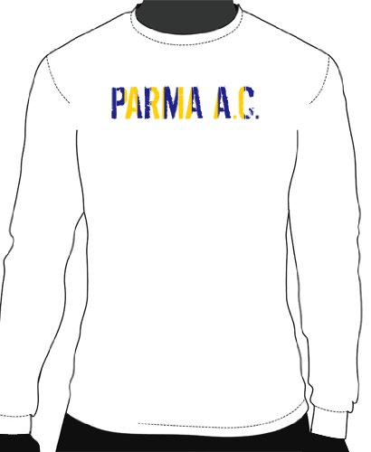 Parma F.C. Basic Logo Long Sleeve Tee, Adult Medium - White