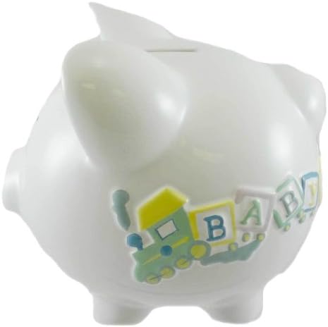 Bank BANK BABY BOY TRAIN CR100BB Ceramic Piggy Coins New