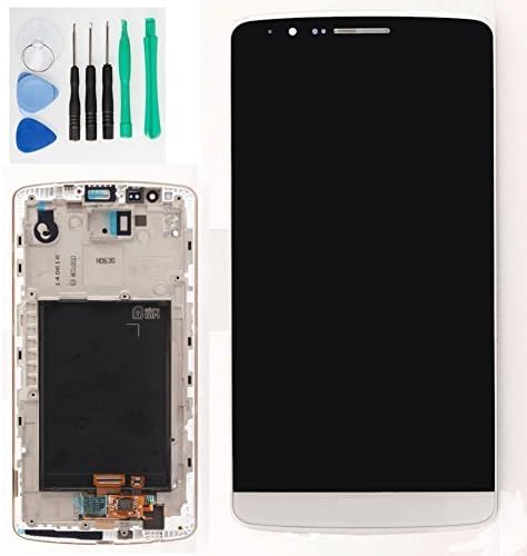LCD Display+screen Digitizer Glass Lens Assembly with Frame for Lg G3 D850 D851 D855 Vs985 Ls990 (white)