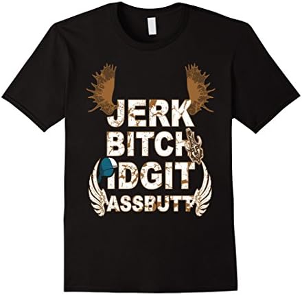 Men's Jerk Bitch Idgit Assbutt T shirt XL Black