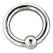 Single Stainless Steel Captive Bead Ring with Stainless Steel Bead: 16g, 1/4