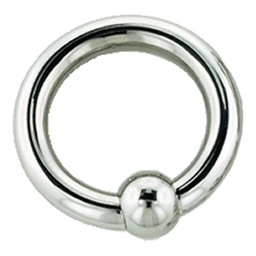 Single Stainless Steel Captive Bead Ring with Stainless Steel Bead 6g 3 4