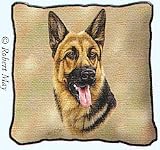 German Shepherd II Woven Lap Square (Throw Blanket)