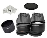Lens kit for FUJIFILM FINEPIX S7000, Includes: 2.0 X High Definition Telephoto Lens and 0.45X Super Wide Angle with Macro + Lens Tube Adapter (High Quality Aluminum)