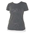 Black All Over Classic Print Burnout Burn Out Partially See through Tee, Fashion Forward!