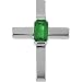 14K White Gold Tsavorite Cross Pendant