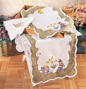 Embroidered Easter Runner 16"x36" Oblong