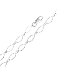 14K White Gold Fancy Designer Bracelet with Lobster Claw Clasp - 7.25" Inches