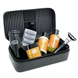 The Art Of Shaving Travel Kit ( Lemon ) Razor + 4 Blades + Pre-Shave Oil + Shaving Cream + AS Balm + Shaving Brush 6 Piece Set + Case