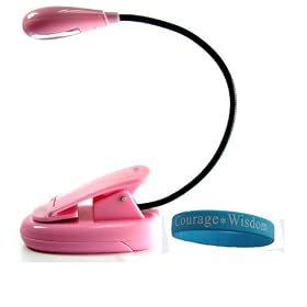 PINK Kindle light Clip-On TWO LED Book Light eReader White Color Sony Kindle book light clip on