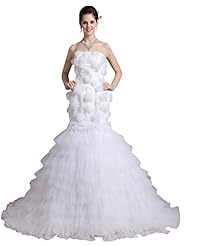 Strapless Tulle Natural   Waistline Lace Floor Length Mermaid  Dress