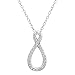 Sterling Silver Infinity Pendant-Necklace made with Swarovski Crystals