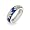 Eve's Addiction Sterling Silver Blue Enamel CZ Daisy Ring, 5