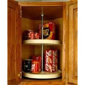 20 Inch Full Circle Lazy Susan, 2 Shelf Set, White by 