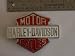 RED WHIT AND CHROME HARLEY DAVIDSON BELT BUCKLE