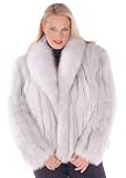 Natural Blue Fox Fur Jacket Plus Size - 25