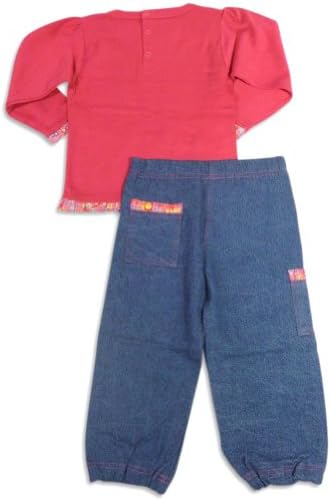 Artisans - Little Girls Long Sleeve Pant Set, Fucshia, Blue 26473-2T