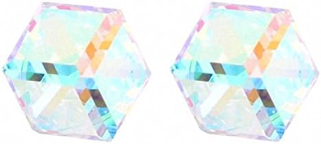 ANNYMORE Women's Crystal Stud Earring Water Cube Aurore Boreale Rhinestone