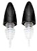 Pedrini Black and Satin 2-Pack Bottle Pourers
