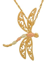 Black Hills Gold 10K Dragonfly Pendant