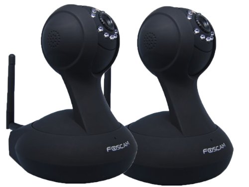 Foscam FI8916W Wireless-N IP Camera WIDE ANGLE, IR-CUT. (2 Pack Black) On Sale