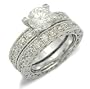 Antique Style Cubic Zirconia Engagement and Wedding Rings