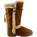 Womens Chestnut Tall Faux Fur Lined Thick Sole Winter Snow Boots Size 7