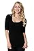 CordiU Apparel Burnout Slub Knit V-Neck 3/4 Sleeve Stretch T-Shirt Top Tee