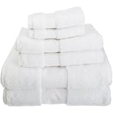 Kassatex combed long staple Turkish Cotton from our Elegance Collection 6-Piece Solid Towel Set, White