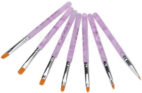 7pcs UV Gel Acrylic Nail Art Tips Builder Brush Pen Design