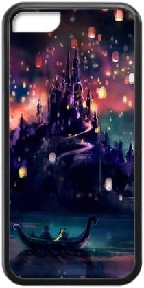 CTSLR Laser Technology Cartoon Film Tangled TPU Case Cover Skin for Cheap Apple iPhone 5C-1 Pack- Black - 6