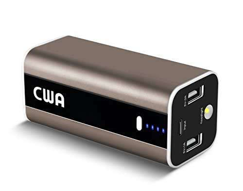 Portable Charger, CWAÂ® Mini 8000 mAh External Battery Pack Power Bank Backup Flashlight for iPhone 6 Plus/6S/6/SE/5S/5/4S, iPad, iPod, Samsung Galaxy S7 S6 Edge S5 S4, Cell Phones, Tablets (Frozen Bronze)