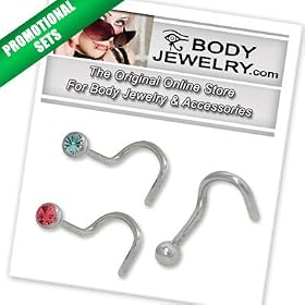 Nose Studs High Grade Surgical Steel - 18 Gauge - BONUS39