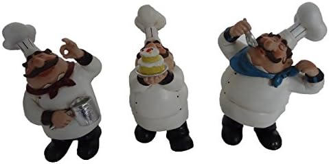 Fat Chef Bistro Kitchen Statue Figure set of 3