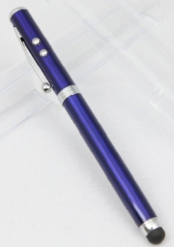 Better Tech 4-in-1 Super Sensitive Integrated Capacitive Stylus Pen + Blue Laser Pointer + White LED Light + Ballpoint for Iphone 5 4 4s, Ipod Touch, Ipad Mini, Samsung Galaxy Tablet and Phone, Motorola Xoom, Blackberry Playbook, Google Nexus 7, Barnes and Noble Nooks and All Capacitive Touchscreen (Blue)