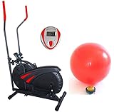 Gym Master Elliptical Cross Trainer in Black & Red, Upgraded 2015 Model - 1 Year Warranty & Free Gym Ball