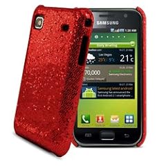 Sparkle Glitter Hard Case Cover For Samsung Galaxy S i9000 + Screen Protector-Rot