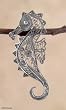 Brooch, 'Filigree Seahorse'
