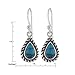 Amazon Collection Sterling Silver Turquoise Genuine Stone Roped Teardrop Earrings