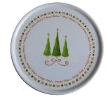 Festive Christmas Coasters, set of 8, Green & White, Christmas Tree design