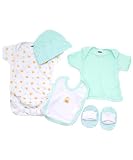 Five-Piece Newborn Gift Set by Bon Bebe - green, nb
